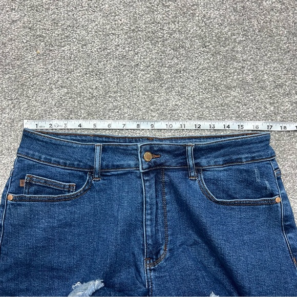 Judy Blue Shorts Womens 1XL Blue High Waist Cut Off Denim Jeans JB150176 - Picture 5 of 9